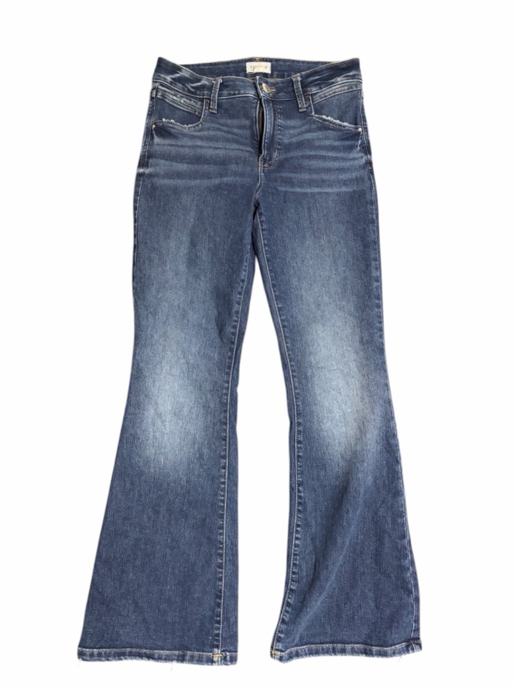 Maurices Everflex Dark Wash Flare Jeans Size 8 Mid Rise Stretch Denim Bootcut